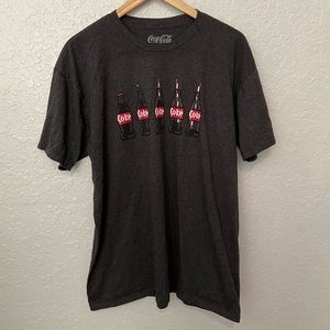 Coca Cola Coke Mens Graphic Logo Short Sleeve Crew Neck T Shirt Gray Size XL